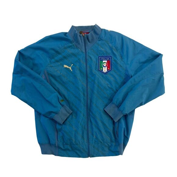 Puma Teal Italy Windbreaker Jacket size large - Picture 1 of 3